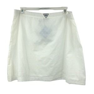 Nwt Columbia White PFG Skirt XL Lined Pull On Swiss Dot